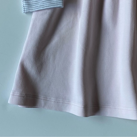 Kissy Kissy Dress 2 3 Months Pink Gray Stripes Cotton Cross Over Front EUC Girls - Picture 5 of 11